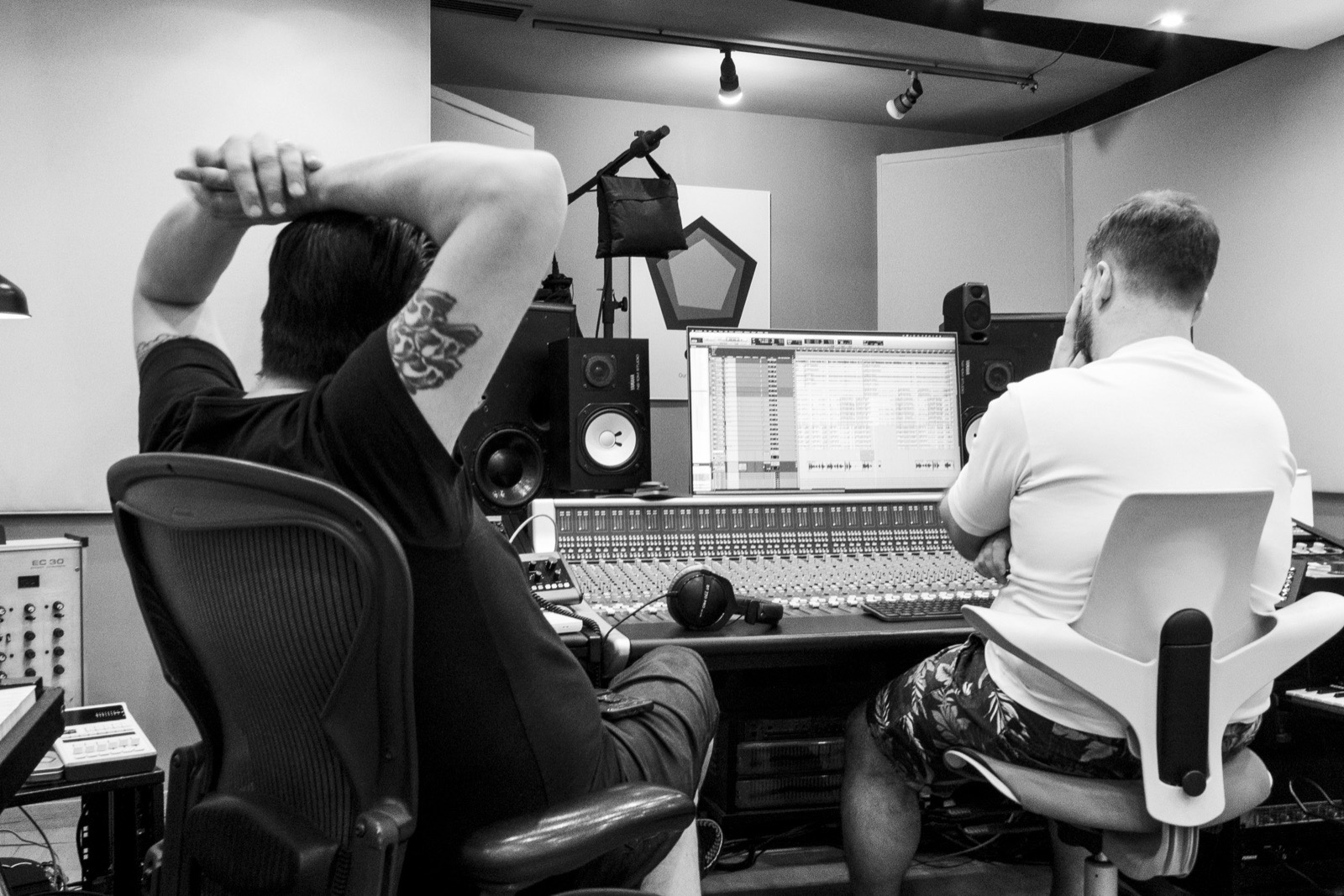 Barcelona Big Blues Band: fotos d’un enregistrament al BeatGarden Studios